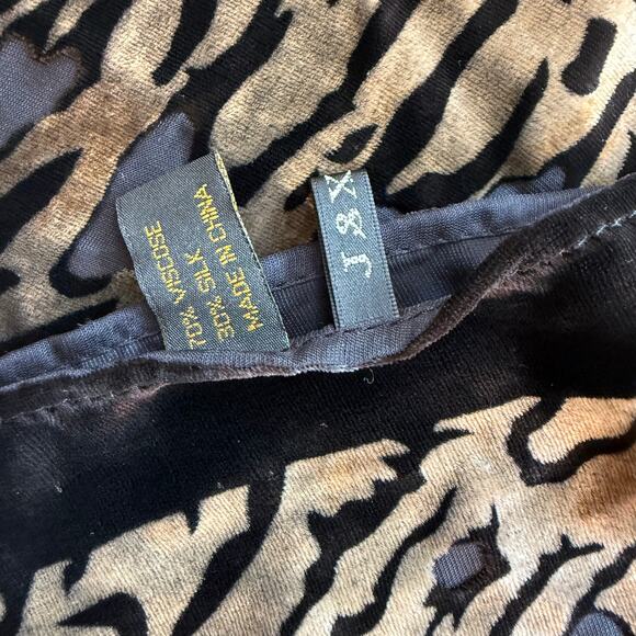 Velvet Burn Out Zebra Print Scarf Silk Blend Wild Animal Black Cream Silver Rust - Picture 5 of 6